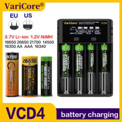 Battery charger, Fast charging speed suitable for Ni-MH/Li-ion/LiFe PO 4 batteries,1.2V/3.7V/ 18650/21700/26650/AA/AAA...VVV