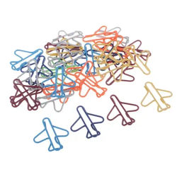 30Pcs Assorted Airplane Metal Paper Clips Clamps Bookmarks Office Stationery Kids Crafts
