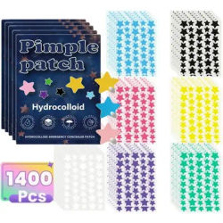 1400Pcs Colorful Cute Star Heart Shaped Acne Treatment Sticker Invisible Acne Cover Pimple Patch Skin Care