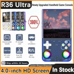 New R36 ULTRA 4.0inch IPS Portable Retro Handheld Game Player Open Source Console 64G/128G 20000+ Games