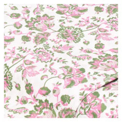 Tissu coton "fleurs intégrales", vert/coloré