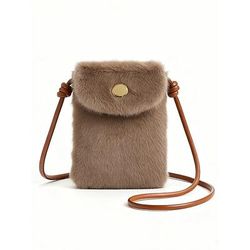 Borsa a tracolla natalizia da donna in pelliccia sintetica, comoda ed elegante, perfetta per feste e regali