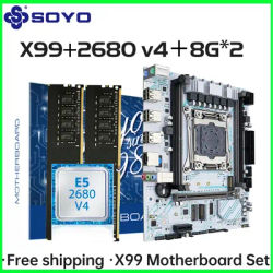 X99 Motherboard Kit LGA 2011-3 with E5 2680 V4 CPU 16G=2*8G DDR4 REG ECC Memory M.2 NAME Computer components SOYO Mainboard