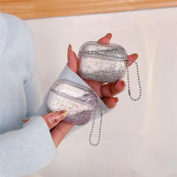 Juste d'écouteur Quicksand scintillante pour AirPods Pro, étui Airpod 4, 3, 2, luxe, protection, sauna, téléphone, brillant, dur