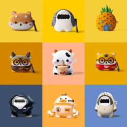 Étui style requin pour Apple AirPods 1, 2, 3 Pro, 2, étuis de protection pour écouteurs en silicone, dessin animé mignon, accessoires de couverture de téléphone de sauna