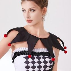 Harley Quinn Clown Giullare Carnevale Collare Scollatura Circo Costume di Carnevale Costume Cosplay Adulti Unisex Halloween Carnevale Festival Costume di Carnevale facile Vestirsi