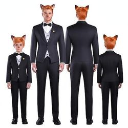 Detective degli animali Volpe rossa Ufficiale Fox Costume di fantasia Completi Blazer Costume di Carnevale Costume Cosplay for Ragazzi Adulti Bambini Halloween Carnevale Settimana del libro Feste