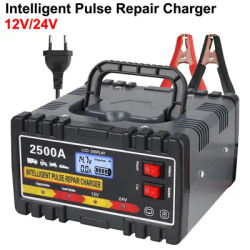 Pour voiture moto batterie au plomb 12V24V 220W chargeur de réparation d'impulsion Intelligent prise ue chargeur rapide affichage LCD numérique