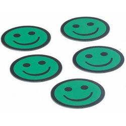 Jeu De 5 Aimants Verts Avec Icône Visage-ø50x085mm - Smit Visual