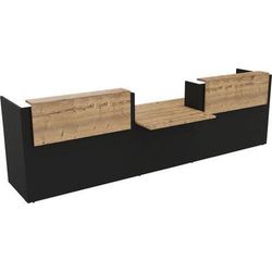Banque D'accueil Filia + Pmr Centré 38 M Chêne Brut/noir - Buronomic