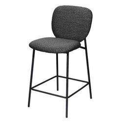 Tabouret Haut Twist Pied Noir Assise Anthracite - Meet By Paperflow