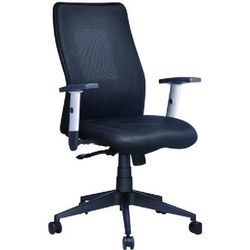 Siège De Bureau Dossier Haut Penelope Noir - Piètement Gris - Manutan Expert