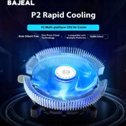 BAJEAL P2 CPU Cooler Blue LED Fan Multi-Platform Compatible for Intel And AMD Processors Computer Hardware Cooling System