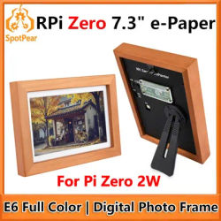 Raspberry Pi Zero Pi0 2W Digital Photo Frame 7.3 inch E6 Full Color E Paper Ink Calendar Art Poster RPi Zero-PhotoPainter
