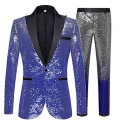 Disco Anni '80 Pantaloni Abiti Completi Blazer Lunghe Paillettes Costume Per uomo Costume di Carnevale Halloween Carnevale Mascherata Club Parata dell'Orgoglio Mese dell'orgoglio Adulti Cappotto