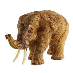 Elephant Gait,'Hand Carved Thai Rustic Teak Wood Sculpture of an Elephant'