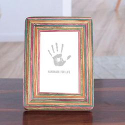 Memorable Colors,'Multicolor Painted 4x6 Mango and Haldu Wood Photo Frame'