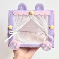 Adorable Doll Crib with Mini House Tent Design, Toy Bed for Baby Dolls, Girls Toddler Kids Pretend Play Nursery Home Living Room