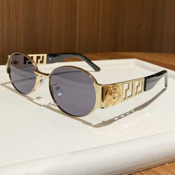 Lunettes de soleil de marque en métal de luxe pour hommes et femmes, unisexe, de styliste, à la mode, ovales, Vintage, 2026