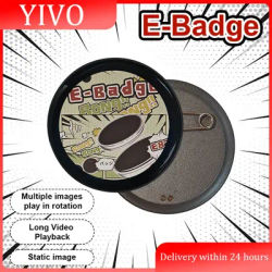 Smart Cyber Badge 1.7-inch HD Display Fully New Bluetooth Electronic Display Screen HD Text Digits Pattern Display Badge