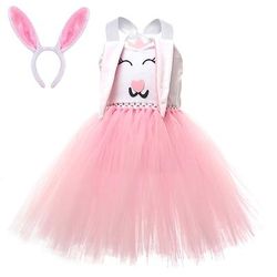 Tutu Vestaglia Principessa Fantasia animale coniglietto di Pasqua Vestiti Divertente Bambini Ragazze Carnevale Giornata universale dell'infanzia Carnevale Feste Vestirsi