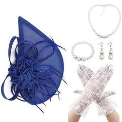 Derby Guanti Collana Cappello Fascinator Gentildonna Costume Per donna Mascherata Ascot Festival delle corse di cavalli Adulti Copricapo