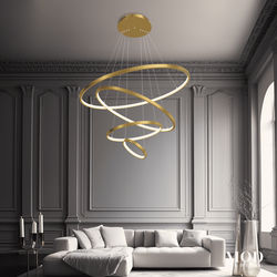 Janet | Modern Hanging Chandelier | Black Ash / 1 Ring / Warm White (3000k) | MOD LIGHTING