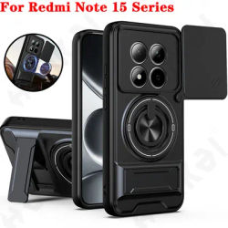 Étui adapté pour Redmi Note 15 Pro Plus 4G 5G, support magnétique pour voiture, anneaux de maintien, couverture complète en miroir, béquille