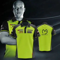 MvG Michael van Gerwen – chemise de fléchettes, nouveau maillot polo vert et noir Winmau, vêtements de sport à séchage rapide pour hommes, cadeau Mighty Mike