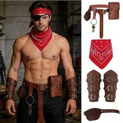 Medievale Rinascimento Costume di fantasia Accessori Pirata Vichingo Costume Per uomo Vichingo Costumi da pirata Halloween Carnevale Performance LARP Fiera Rinascimentale Adulti Braccialetto Cintura