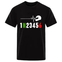 1N23456 Motorcycle Gear Heartbeat T Shirt Men Tee Shirt Mountain Rider Moto Bike T Shirts Men Women T-Shirt Short Sleeve Tops