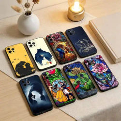 Coque de téléphone B-Beauty et la Bête pour iPhone 17, 16, 15, 14, 13, 12, 11 Plus, Pro Max, XS, en silicone souple noir
