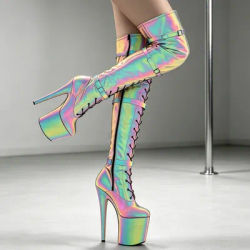 Cuissardes à talons hauts de 20CM, plateforme lumineuse, poledancing, taille 36-43