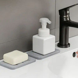 Bathroom Countertop Soap Toiletries Absorbent Mat Rectangular Soap Holder Bathroom Supplies Diatom Mud Soap Dish Quick-Dry Pad