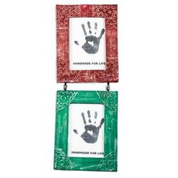 Red and Green,'Wood Photo Frame Diptych from Ghana (5x7)'