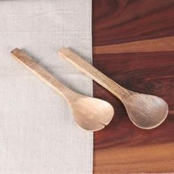 'Minimalist Hand-Carved 2-Piece Mango Wood Salad Spoon Set'