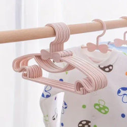 10-100PCS Kids Plastic Hangers Portable Windproof Clothes Rack Cute Bow Design Space Saving Child Baby Clothes Drying Organizer