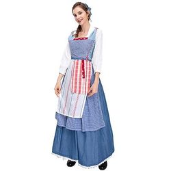 19° secolo Lunghezza lunga Vestito Accessori Lunghe Ragazza pioniera A quadri Linea ad A Costume Unisex Halloween Carnevale Adulti Vestito Grembiule