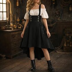 Gotico Medievale Rinascimento Gonna Principessa Gentildonna Nobildonna Linea ad A Costume Per donna Halloween Carnevale Mascherata Fiera Rinascimentale LARP Festa a tema retrò Adulti Gonna