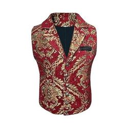 Retrò Vintage Rococò Rinascimento Gilet Senza maniche Principe Aristocratico Jacquard Costume Per uomo Costume di Carnevale Halloween Carnevale Mascherata Fiera Rinascimentale LARP Adulti Gilet