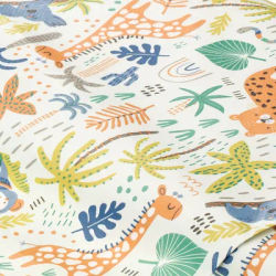 Linge de table épongeable/toile cirée "Wild animal", multicolore
