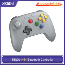 Manette Bluetooth 8BitDo N64 avec joysticks à effet Hall pour Analogue 3D, Nintendo Switch, Switch 2, Windows et Android, PC