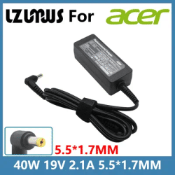 LZUMWS 19V 2.1A 40W 5.5*1.7MM adaptateur secteur chargeur pour ordinateur portable pour Acer Aspire D255 D257 D270 722 725 756 alimentation pour ordinateur portable