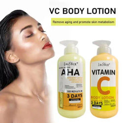 500ml Vitamin C Body Cream Whitening Hydroxy Acids VE Remove Acne Marks Deep Moisturizing Lightening Body Lotion Skin Care