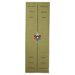 Comfort in Green,'Embroidered Cotton Yoga Mat in Olive Green Crafted in India'