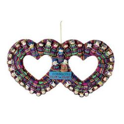 Connected Hearts,'Cotton Worry Doll Double Heart Wreath From Guatemala'