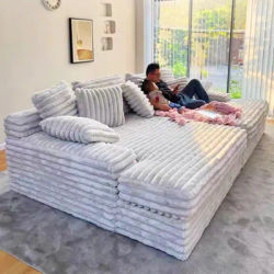 king-size customizable boneless couch Modern luxury design muebles frameless sofa Cream style design couch living room furniture