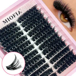 MIOFIA Fluffy Clusters Lashes Extension 50D 60D 80D 100D Wispy Thick Individual Lashes Volume 3D Faux Mink Eyelashes Makeup