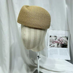 Chapeau Béret en Paille Vintage pour Femme, Chapeau de Soleil Fedora d'Été, Chapeau Pillbox d'Hôtesse, Base de Fascinator de Mode Chapellerie pour Mariage et Soirée Cocktail