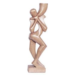 Cedar sculpture, 'Communicate'